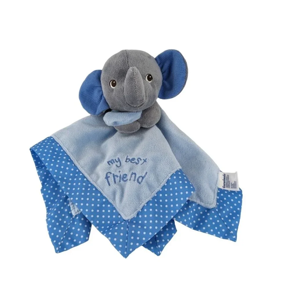 Garanimals Elephant‎ Lovey Blue Polka Dot Satin My Best Friend Security Blanket